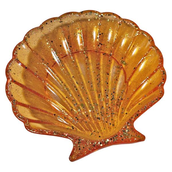 Imagem de Concha Do Mar Decorativa Para Pendurar Azul Laranja Branca