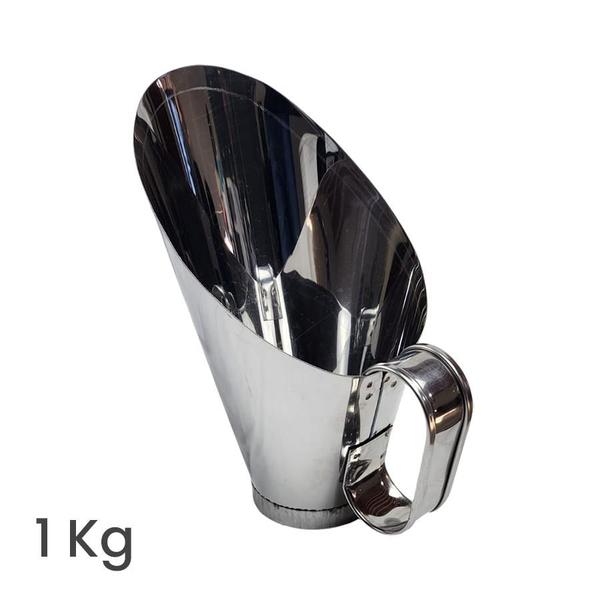 Imagem de Concha Medidor Para Cereais Ração Aço Inox 1kg (1000g) - Gudim