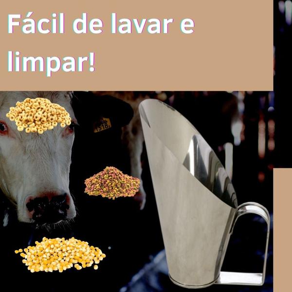 Imagem de Concha Para Cereais Aço Inox 0,250 Kg ou 250 gramas Ideal Para Cereais e Grãos em Geral