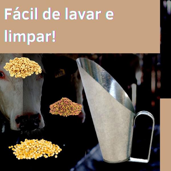 Imagem de Concha Para Cereais Galvanizada 3 Kg ou 3000 gramas Ideal Para Cereais e Grãos em Geral