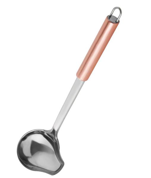 Imagem de Concha para molhos feijão Caldos Sopas Utensilio de cozinha Servir sopa aço inox rose cobre Gold mimostyle mimo6104