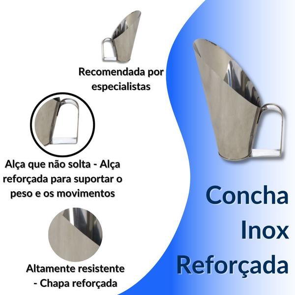 Imagem de Concha Pegador De Cereais Alça Reforçada Aço Inox 2 Kg