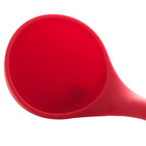 Imagem de Concha Silicone Cabo Bambu Charmy Vermelho 31cm Lyor