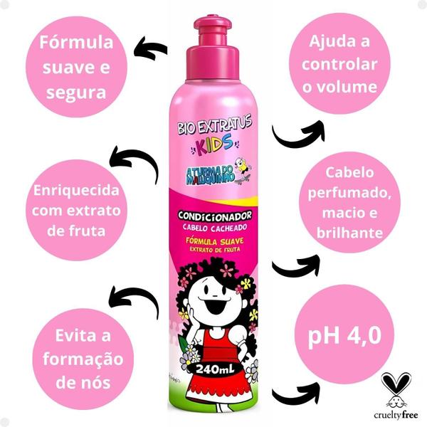 Imagem de Condicionador Bio Extratus Kids A Turma do Maluquinho Cabelo Cacheado 240ml