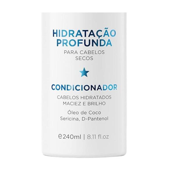 Imagem de Condicionador Hidratação Profunda Tratamento Cabelos Secos Pontas Duplas Brilho Intenso 240ml, Jacques Janine