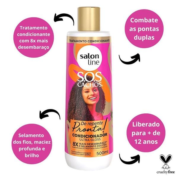 Imagem de Condicionador Salon Line Sos Cachos De Repente Pronta 500Ml