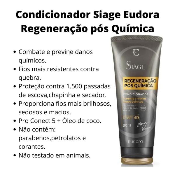 Imagem de Condicionador Siage Eudora Regeneração Pós Química 200ml