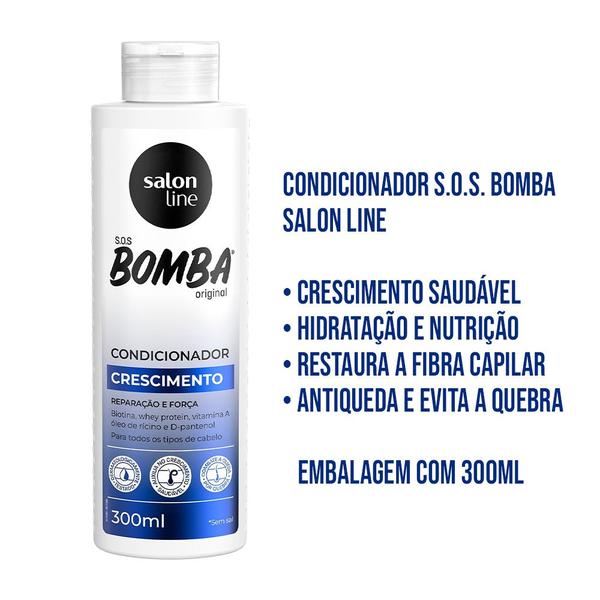 Imagem de Condicionador SOS Bomba Crescimento Reparação e Força Antiqueda 300ml Salon Line