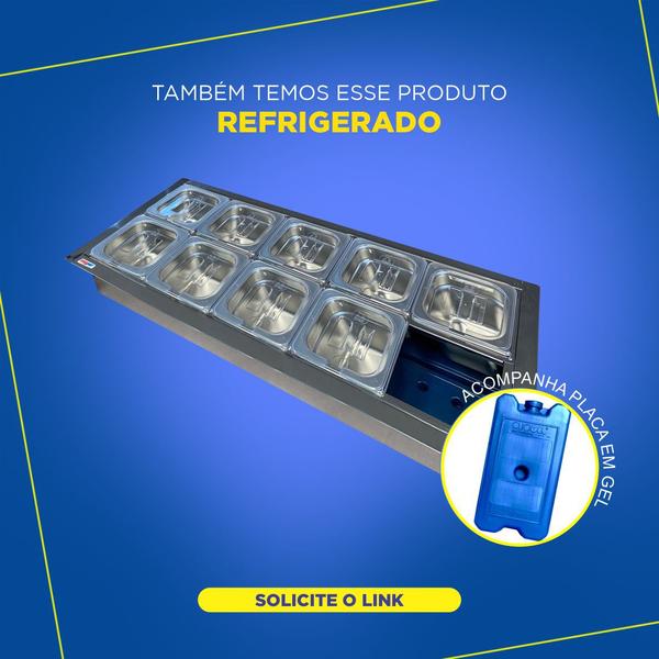 Imagem de Condimentadora 10 Cubas Central Refrigerada Embutir ZPCNR10E