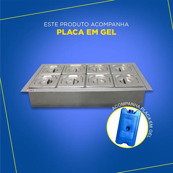 Imagem de Condimentadora 8 Cubas Central Refrigerada Embutida ZPCNR08E