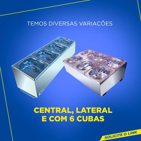 Imagem de Condimentadora Central 4 Cubas 1/6 ZPCN04 Inox