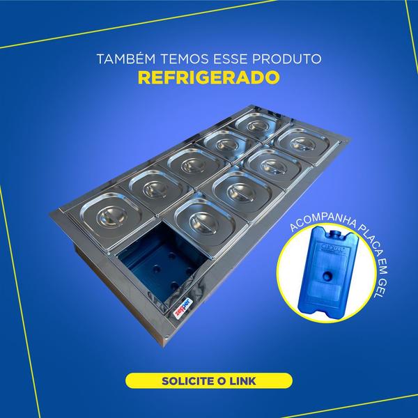 Imagem de Condimentadora Central Embutir 10 Cubas Refrigerada ZPCNR10E