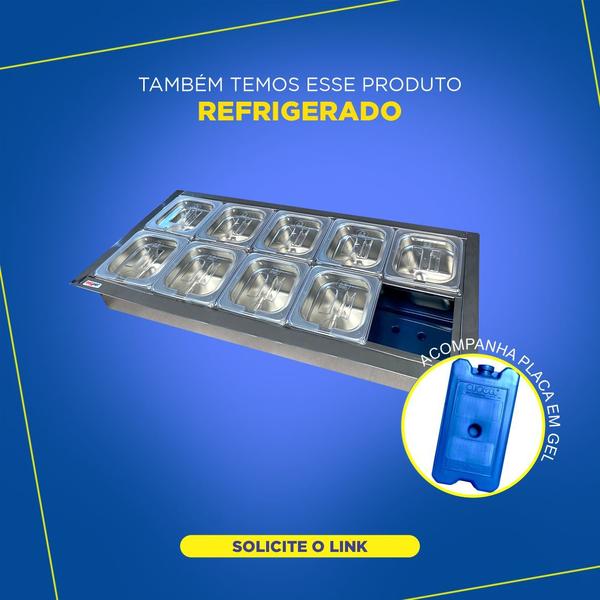 Condimentadora Central Embutir 10 Cubas Refrigerada ZPCNR10E - Zepper Imagem de Condimentadora Central Embutir 10 Cubas Refrigerada ZPCNR10E
