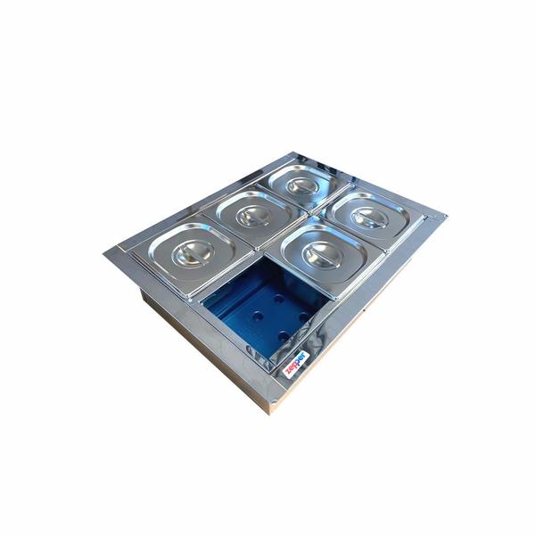 Condimentadora Central Embutir 6 Cubas Refrigerada ZPCNR06E - Zepper Imagem de Condimentadora Central Embutir 6 Cubas Refrigerada ZPCNR06E