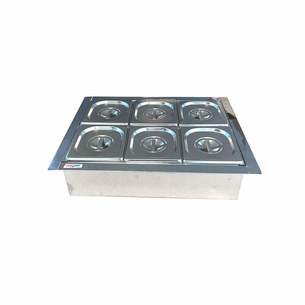 Condimentadora Central Embutir 6 Cubas Refrigerada ZPCNR06E - Zepper Imagem de Condimentadora Central Embutir 6 Cubas Refrigerada ZPCNR06E