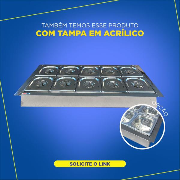 Imagem de Condimentadora Central Refrigerada 10 Cuba Embutida ZPCNR10E