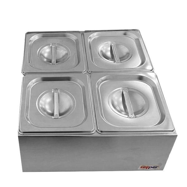 Imagem de Condimentadora Central Refrigerada 4 Cubas 1/6 ZPCNR04 Inox