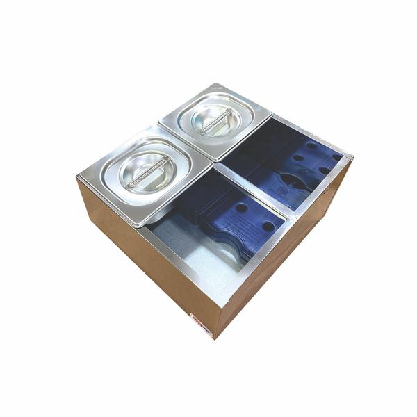 Condimentadora Central Refrigerada 4 Cubas 1/6 ZPCNR04 Inox - Zepper Imagem de Condimentadora Central Refrigerada 4 Cubas 1/6 ZPCNR04 Inox