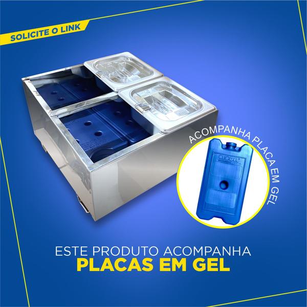 Imagem de Condimentadora Central Refrigerada 4 Cubas 1/6 ZPCNR04 Inox