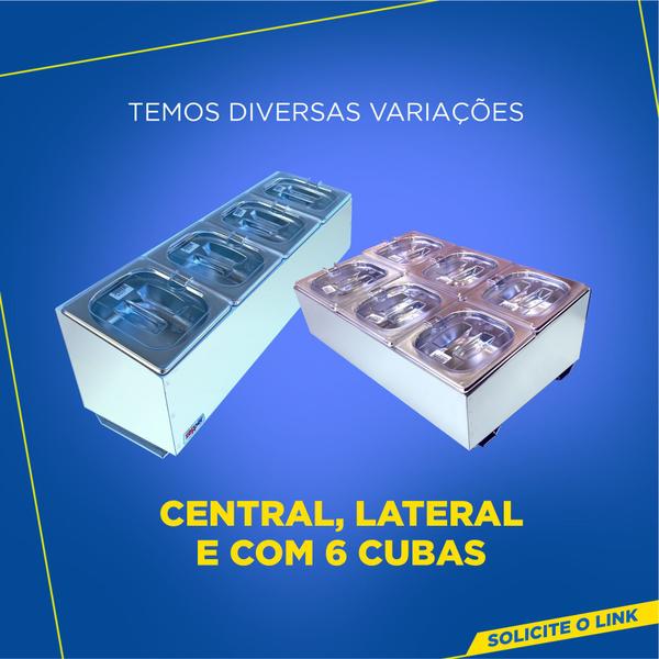 Imagem de Condimentadora Central Refrigerada 4 Cubas ZPCNR04 Branca