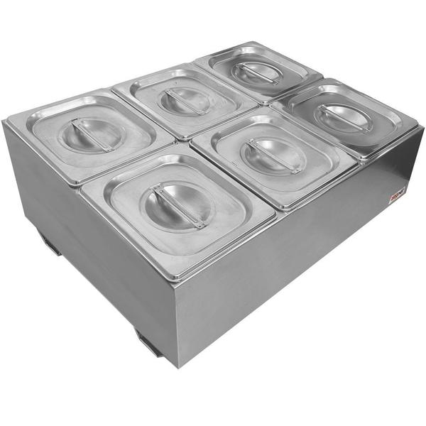 Condimentadora Central Refrigerada 6 cubas ZPCNR06 Inox - Zepper Imagem de Condimentadora Central Refrigerada 6 cubas ZPCNR06 Inox