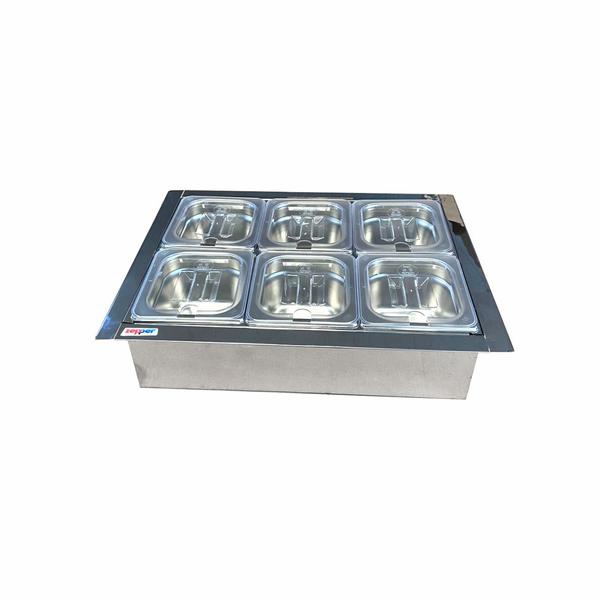 Condimentadora Central Refrigerada Embutida 06 Cuba ZPCNR06E - Zepper Imagem de Condimentadora Central Refrigerada Embutida 06 Cuba ZPCNR06E