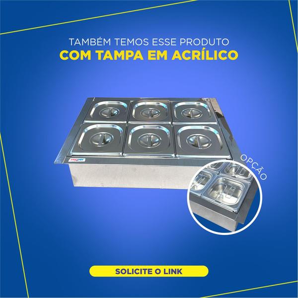 Imagem de Condimentadora Central Refrigerada Embutida 06 Cuba ZPCNR06E