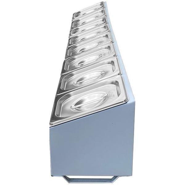 Condimentadora Lateral 8 cubas ZPCNL08 Inox - Zepper Imagem de Condimentadora Lateral 8 cubas ZPCNL08 Inox