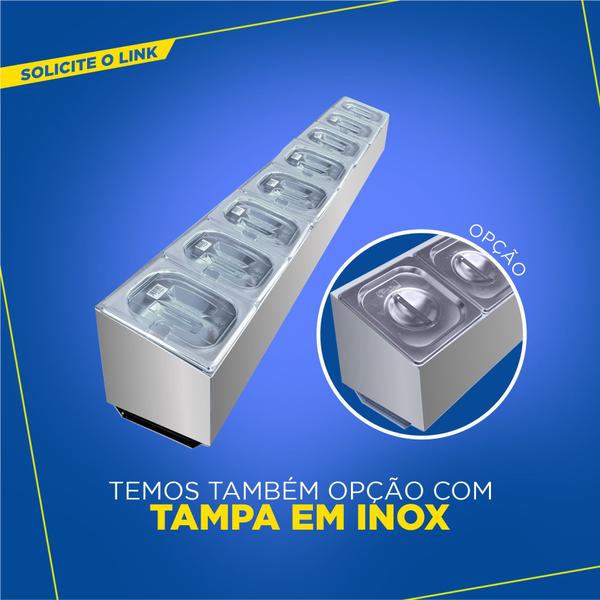 Imagem de Condimentadora Lateral 8 cubas ZPCNL08 Inox