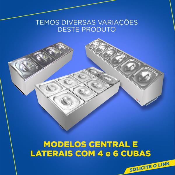 Imagem de Condimentadora Lateral 8 cubas ZPCNL08 Inox