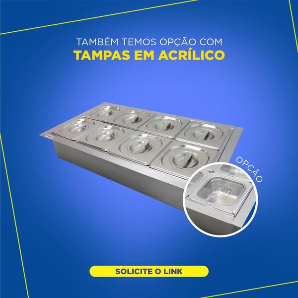 Imagem de Condimentadora Refrigerada Central Embutir 08 Cubas ZPCNR08E