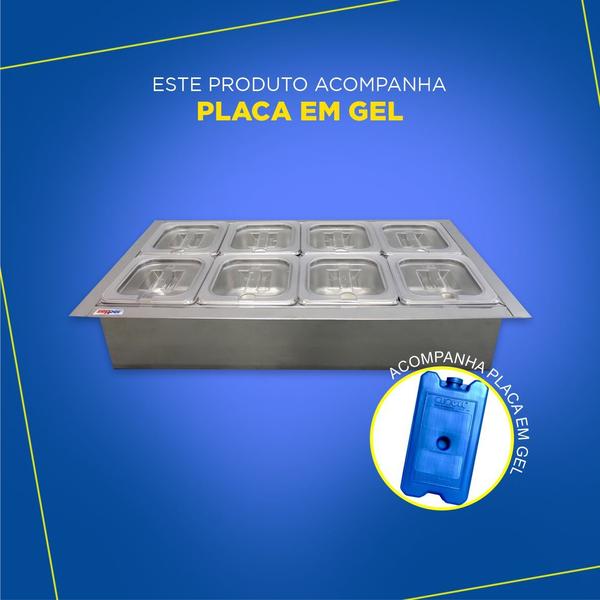 Imagem de Condimentadora Refrigerada Central Embutir 08 Cubas ZPCNR08E