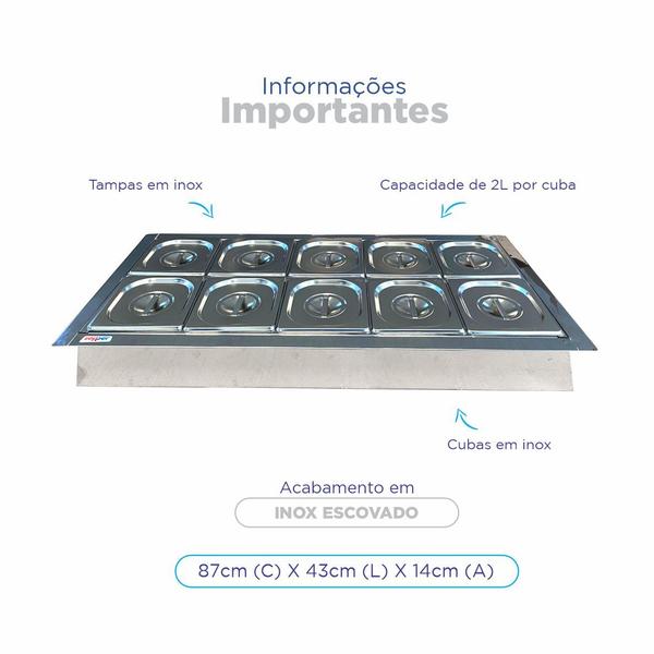 Condimentadora Refrigerada Central Embutir 10 Cubas ZPCNR10E - Zepper Imagem de Condimentadora Refrigerada Central Embutir 10 Cubas ZPCNR10E