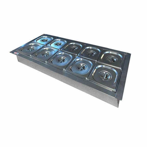 Condimentadora Refrigerada Central Embutir 10 Cubas ZPCNR10E - Zepper Imagem de Condimentadora Refrigerada Central Embutir 10 Cubas ZPCNR10E