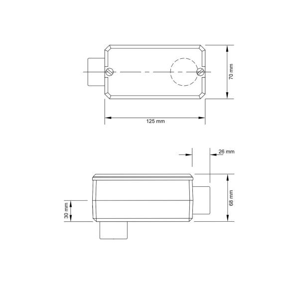 Imagem de Condulete fixo 1.1/4" tipo "LB" - com tampa / rosca BSP / sem pintura