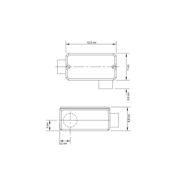 Imagem de Condulete fixo 1.1/4" tipo "LL" - com tampa / sem rosca / sem pintura