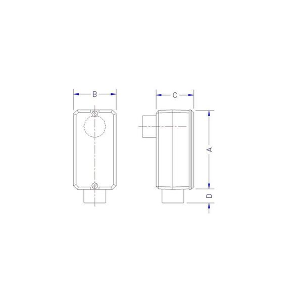 Imagem de Condulete fixo 1/2" tipo "LB" - sem tampa / sem rosca / sem pintura