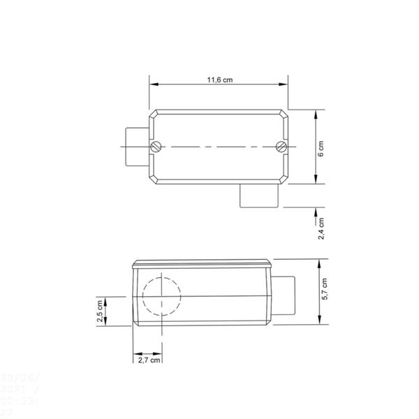 Imagem de Condulete fixo 1" tipo "LL" - com tampa / rosca BSP / sem pintura