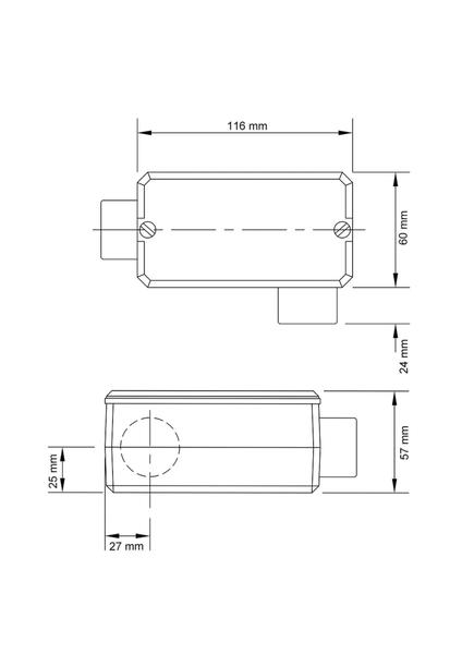 Imagem de Condulete fixo 1" tipo "LL" - com tampa / rosca BSP / sem pintura