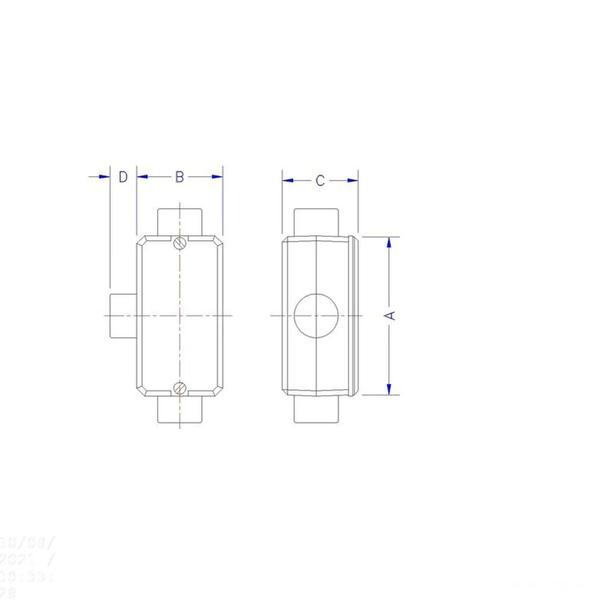 Condulete fixo 1" tipo "T" - sem tampa / rosca BSP / sem pintura - Tramontina Imagem de Condulete fixo 1" tipo "T" - sem tampa / rosca BSP / sem pintura