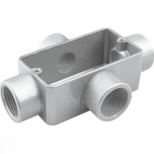 Condulete fixo 1" tipo "X" - sem tampa / rosca BSP / com pintura eletrostática a pó - Tramontina Imagem de Condulete fixo 1" tipo "X" - sem tampa / rosca BSP / com pintura eletrostática a pó