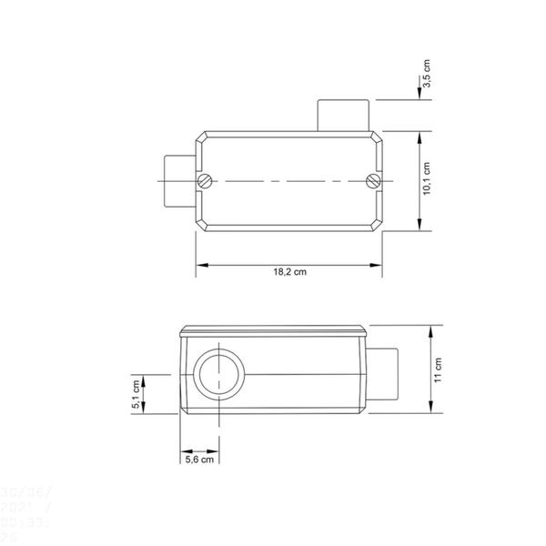 Imagem de Condulete fixo 2.1/2" tipo "LR" - com tampa / rosca BSP / sem pintura