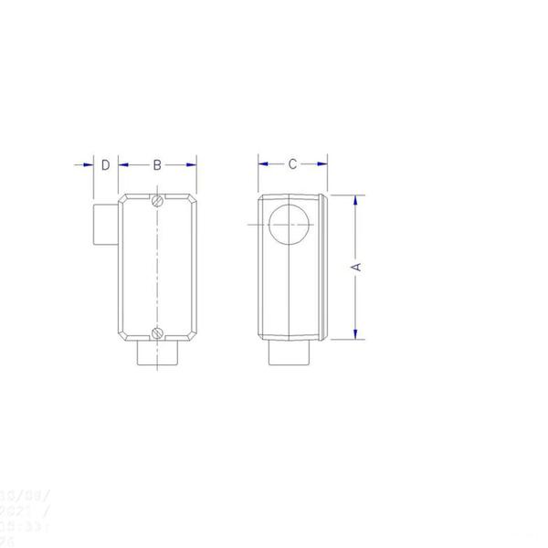 Imagem de Condulete fixo 3/4" tipo "LR" - sem tampa / rosca BSP / sem pintura