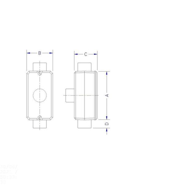 Imagem de Condulete fixo 3/4" tipo "TB" - sem tampa / sem rosca / com pintura eletrostática a pó