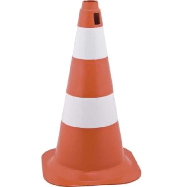 Imagem de Cone 50cm Branco/Laranja POLIET - 7029000504 -  VONDER