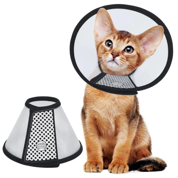 Imagem de Cone de Recuperação Ajustável para Pets - Leve e Confortável para Gatos, Cães e Coelhos