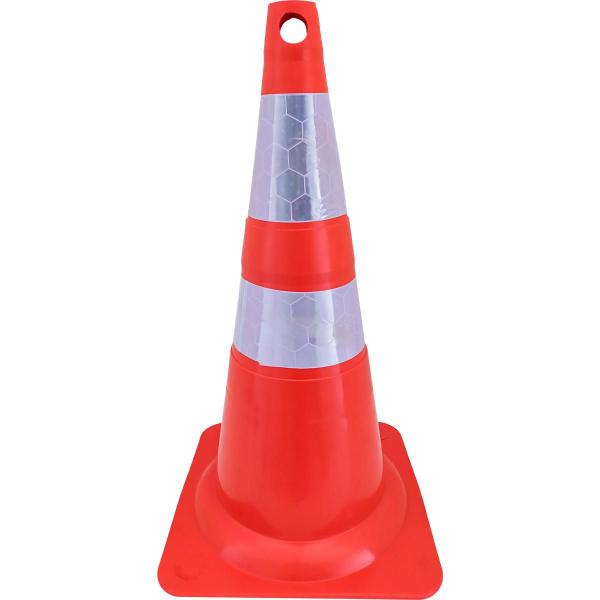 Imagem de Cone de Sinalização 75 Cm Laranja e Branco Plastcor