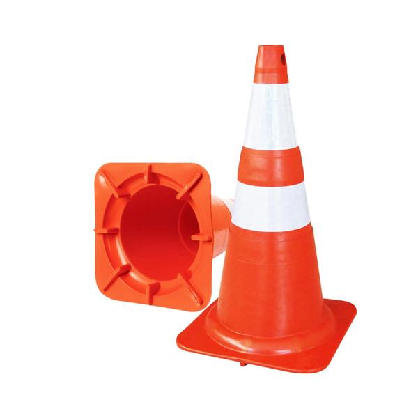 Imagem de Cone de Sinalização PVC 75cm Laranja e Branco