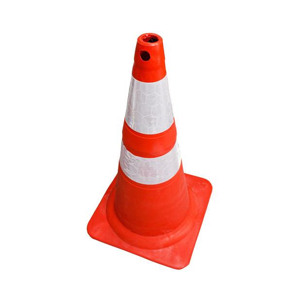 Imagem de Cone de Sinalização Refletivo de Borracha Flexível 75 cm PVC Plastcor