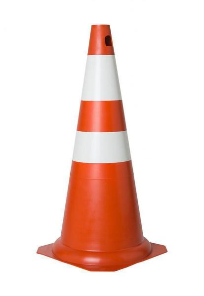 Imagem de Cone Em Pvc 75Cm Laranja E Branco